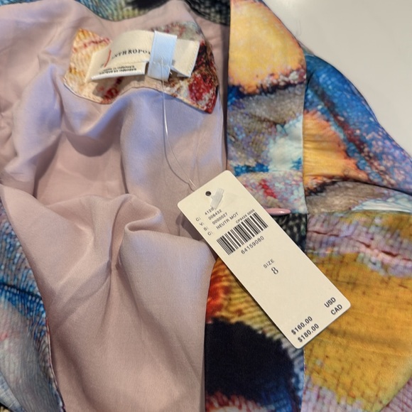 Anthropologie 8 NWT A-Line Midi Skirt Watercolor Art Vibrant Abstract. - Picture 8 of 9